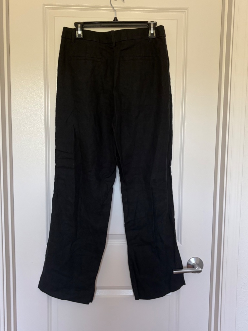 Women's 8 Banana Republic Black Linen Trousers Pleated Front - Picture 12 of 14